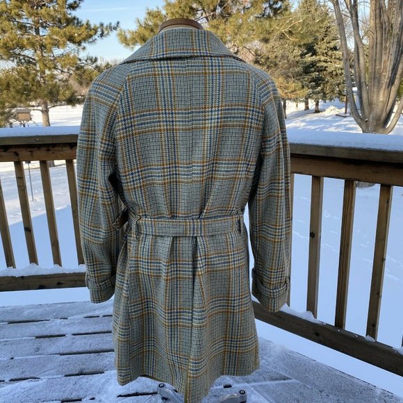 Vtg 70s Sir Jac Crest of Outerwear Plaid Coat - Picture 3 of 12